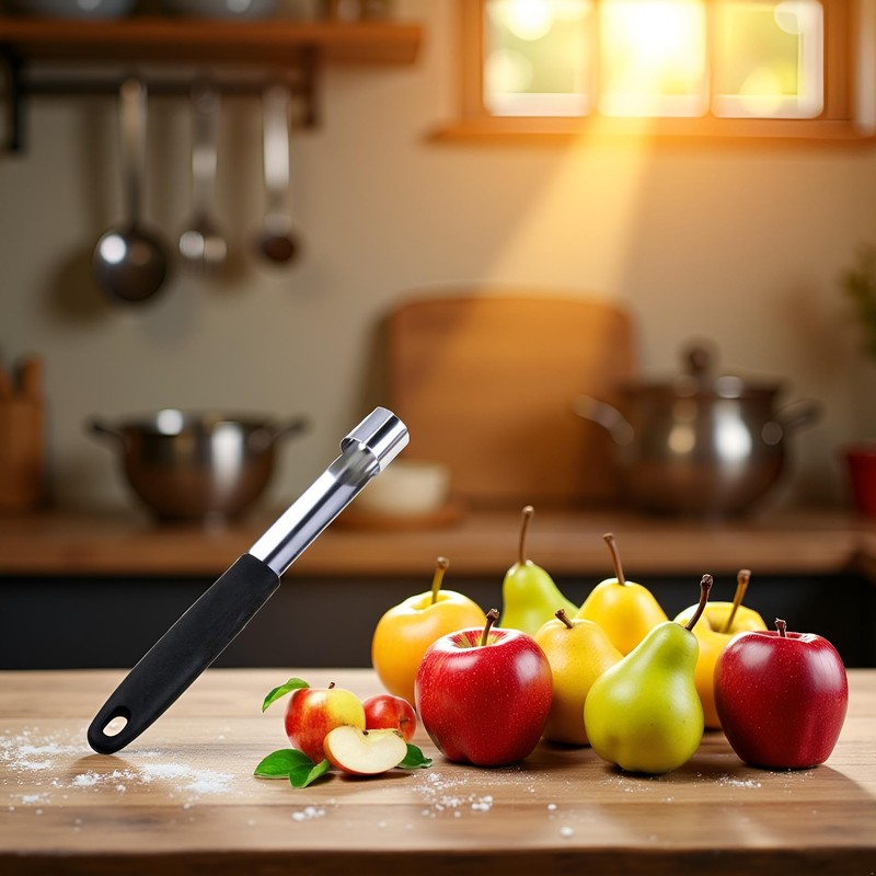 1Pc Black Stainless Steel Core Seed Remover Fruit Apple Pear