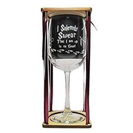 Orange Kat I Solemnly Swear That I Am Up To No Good 18.5 oz. Stemmed Wine Glass with Charm and Presentation Packaging