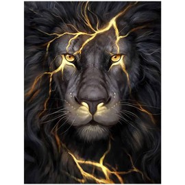 Diamond Painting DIY 5D Pictures Adult Lion Iere Diamond Pictures Adult Sticker Large Beginner Diamond Painting Diamond Painting Full Drill Rhinestone Embroidery (30 x 40 cm)