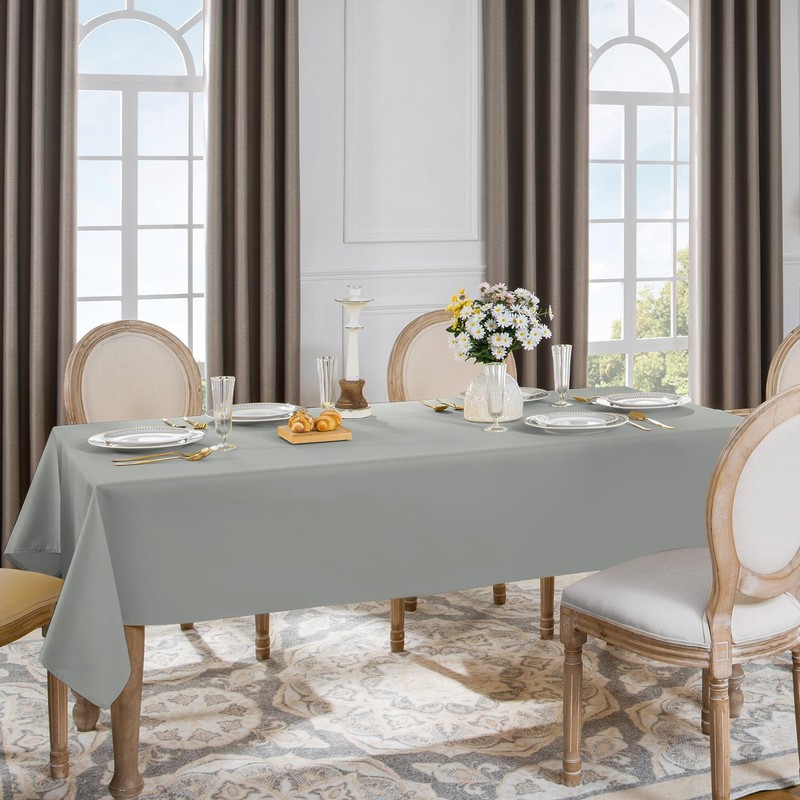 Softalker Grey large Table Cloths Wipe Clean 137x274 CM Table