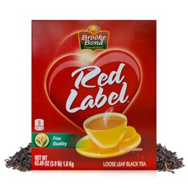 Brooke Bond Red Label | Loose Leaf Tea | Premium Quality | Indian Black Tea | Authentic Indian Chai Blend | Suitable for Milk Chai | Refreshing Flavor | 1800 Grams (Pack of 1)