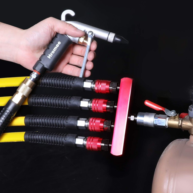 Hromee 4-Way Straight Air Manifold 5 Ports Aluminum Industrial Pneumatic