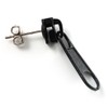 Black Coloured Metal Zipper Stud Earrings/25mm Long