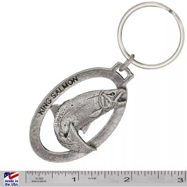 Creative Pewter Designs Chinook Salmon Keychain Leaping, F043KC, 2 Inch, King, Fish, Fishing, Gift