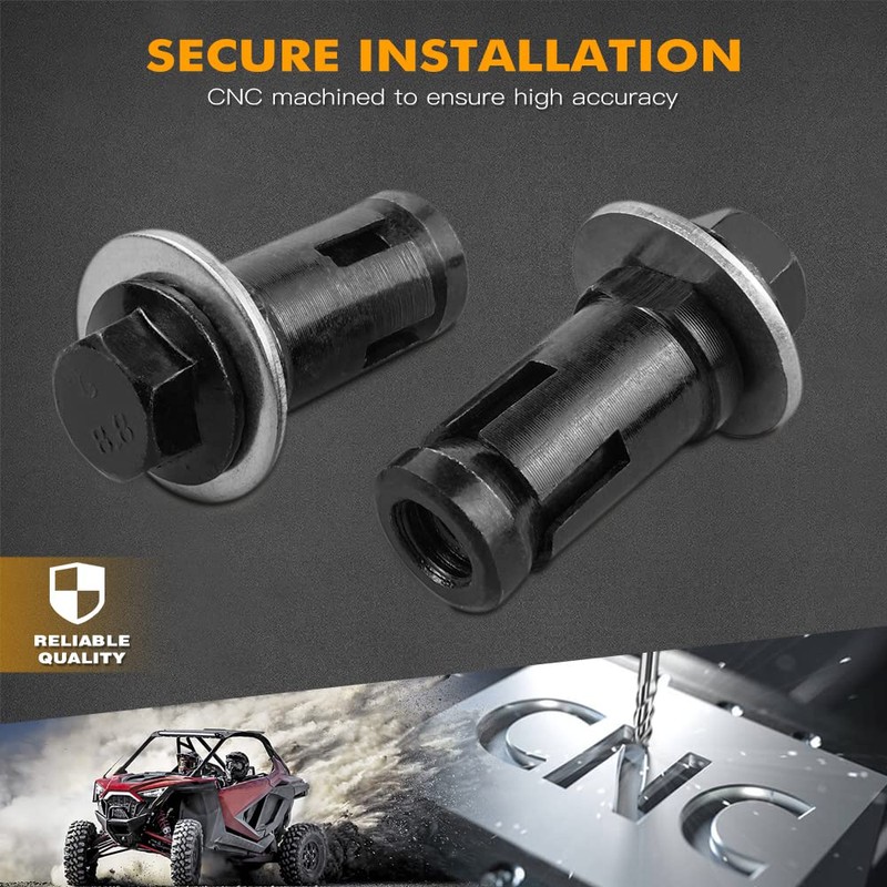 NICECNC Black Rock Slider Mounting Hardware Bolt Screw Nut 6PCS
