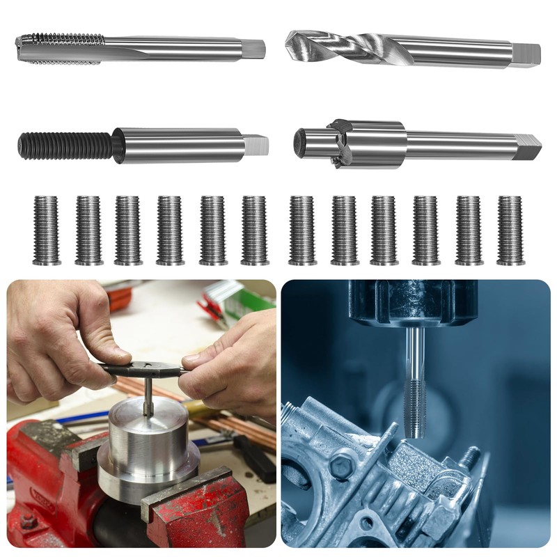 JMSMSH M8*1.25 Metric Thread Repair kit,12 24.5MM Stainless Steel Inserts