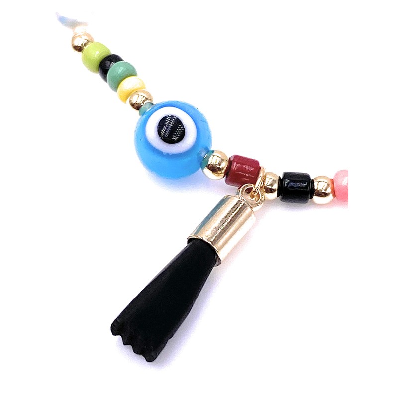 LESLIE BOULES Powerful Amulet Bracelet for Women Blue Evil Eye