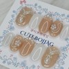 Wedding pearl ball handmade nail tips - Oval / 웨딩