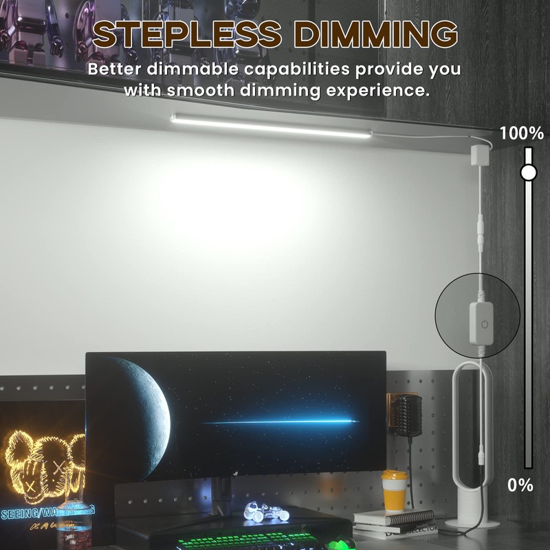 Bonlux Dimmable LED Under Cabinet Strip Light Mains 12V DC