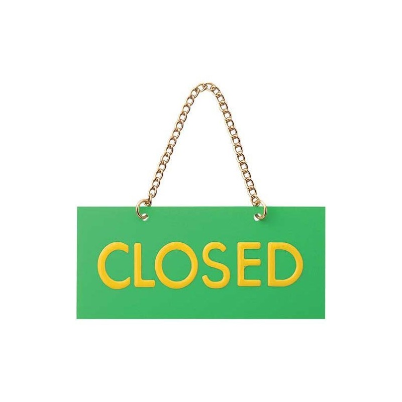 Acrylic Sign 'Open/Closed' Double-Sided shown kusari with Yellow Series FJ221