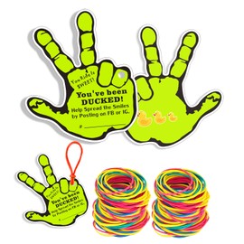 Duck Tags | You've Been Ducked Cards | 30 Pack Duck Duck Tag Duck Duck Ducking Game Card | 3.15 x 2.64 Victory Gesture Design with Hole and Twine