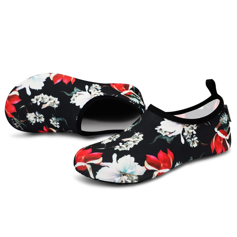 VIFUUR Water Sports Unisex Shoes Black Flower - 7.5-8.5 W