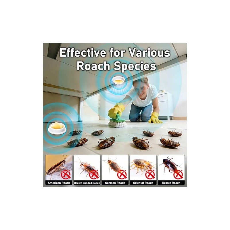 80 Pack Cockroach Gel, Upgraded Indoor Roach Gel Fast-Acting &