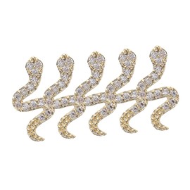 Baluue 5pcs Gothic Snake Nail Charms Alloy Nail Art Studs Rhinestones Chic Retro Design for Parties Weddings and Everyday Wear Golden Accessories