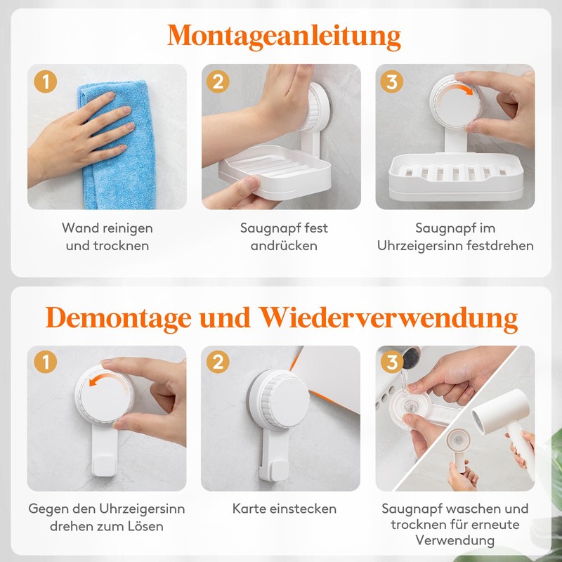 Lifewit Soap Dish Suction Cup for Shower, Soap Dish with