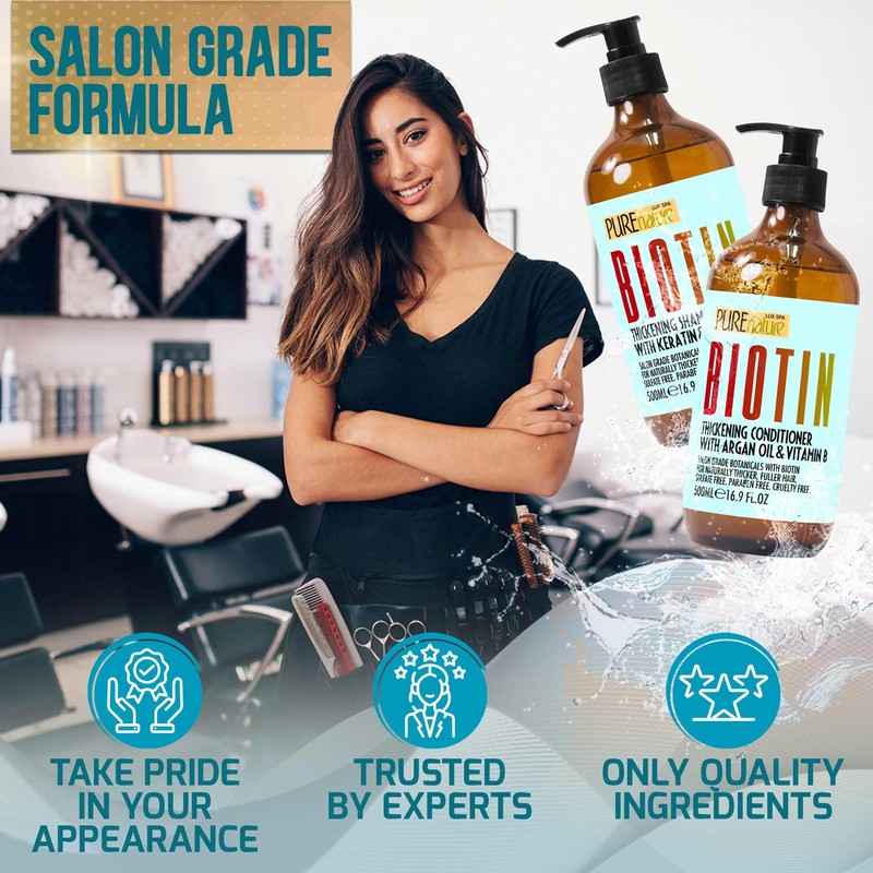 Biotin Shampoo and Conditioner Set - Volume Boosting Formula for