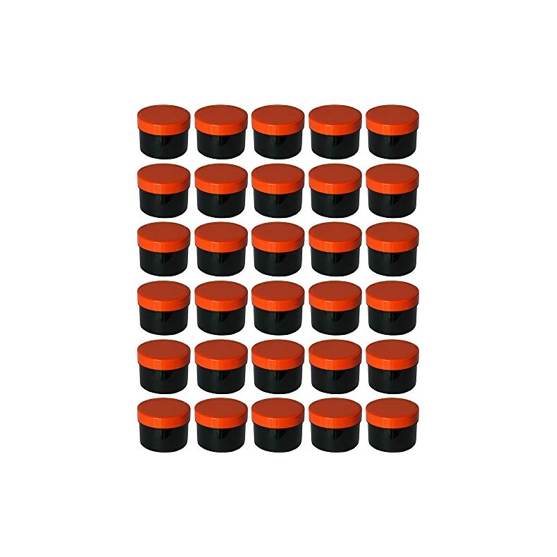 30 ointment containers, cream jars, flat black, 35 ml capacity