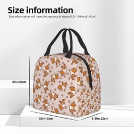 PrelerDIY Corgi Lunch Box - Insulated Lunch Bags for Kids Boys Girls Reusable Lunch Tote Bags, Perfect for School/Camping/Hiking/Picnic/Beach/Travel