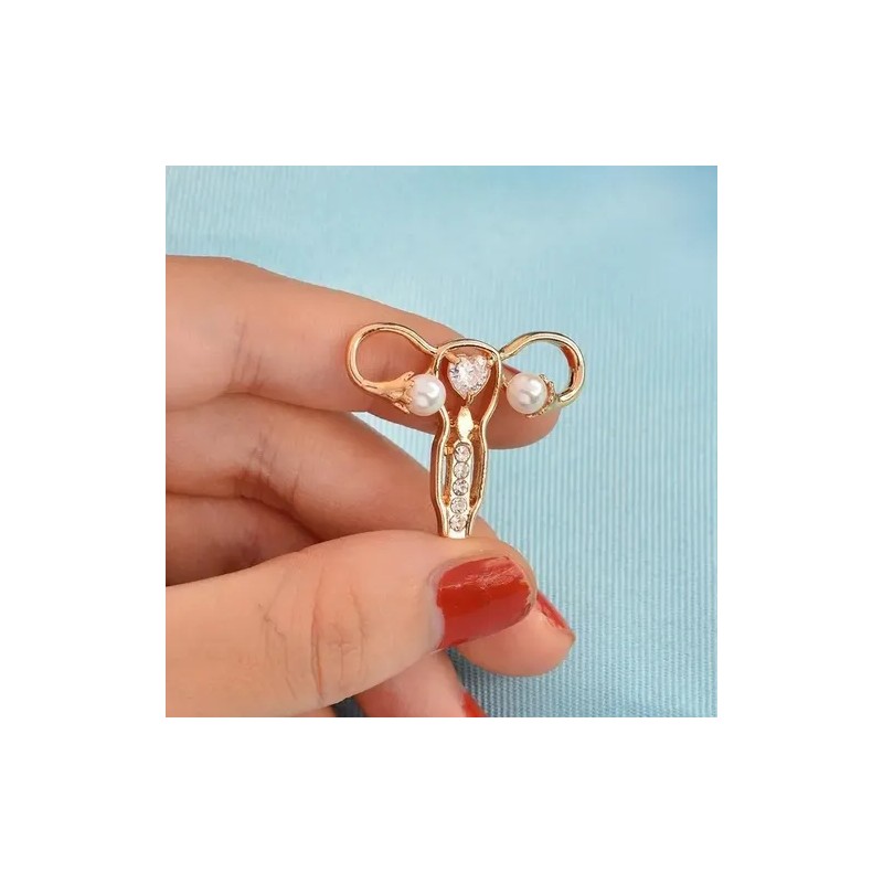 Pin Alien Technology Útero Dorado Aleación Zinc Médico Enfermería