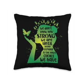Grüne Schleife - Artikel Zur Sensibilisierung Für We do not Know How Strong we are Green psychical Throw Pillow, 16x16, Multicolor