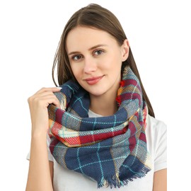 Belle Dame Plaid Infinity Scarves Tartan Infinity Scarves Loop Scarves Circle Scarves For Women Checked Scarves (LP117)