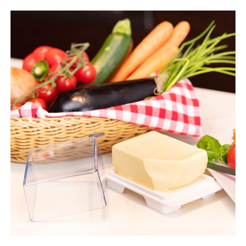 Westmark 208622E3 Fridge Butter Dishes, Plastic, Exclusive, White/Transparent, Transparent