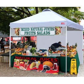MASTERCANOPY Durable Pop-up Canopy Tent with 1 Sidewall (6.6'x6.6',Black)
