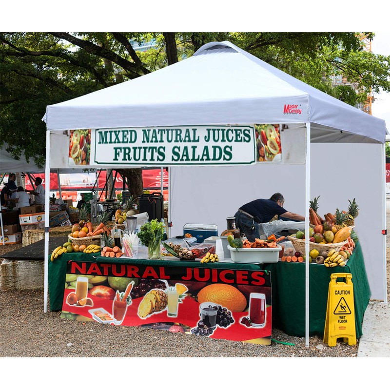 MASTERCANOPY Durable Pop-up Canopy Tent with 1 Sidewall (6.6'x6.6',Black)