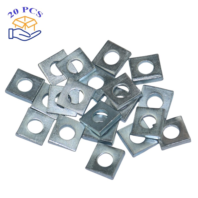 20 PCS 3/8 Beveled Square Washers in Plain Carbon Steel