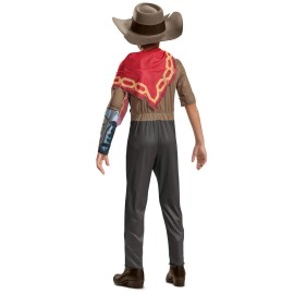 Disguise Overwatch McCree Child Costume, Jumpsuit w/Muscles, Cape & Hat S (4-6)