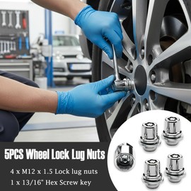 5pc M12x1.5 Wheel Lock Lug Nut Set for Toyota Lexus