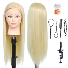 BLTYXT 26" - 28" Training Head Professional Cosmetology Mannequin Head Hairdresser Manikin Head with Synthetic Fiber Styling (02G-613)