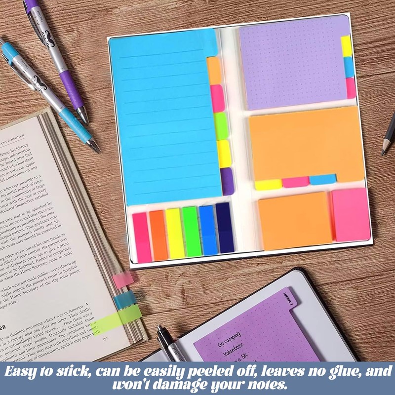 400 Pcs Sticky Notes Set,Multicolor Post It Notes Pack with