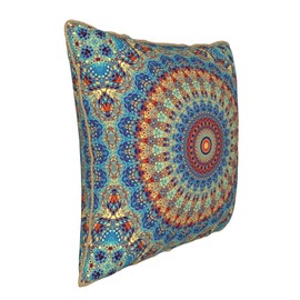 Yinzaishe Boho Mandala Floral Velvet Throw Pillow Covers Home Deco Pillowcase Square Pillow Case Cushion Cover for Bed Sofa Living Room Car Indoor and Outdoor 18"X18"