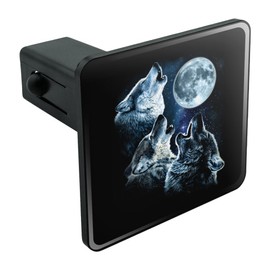 Graphics & More Howling at The Moon Wolf Pack Tow Trailer Hitch Cover Plug Insert 1 1/4 inch (1.25")