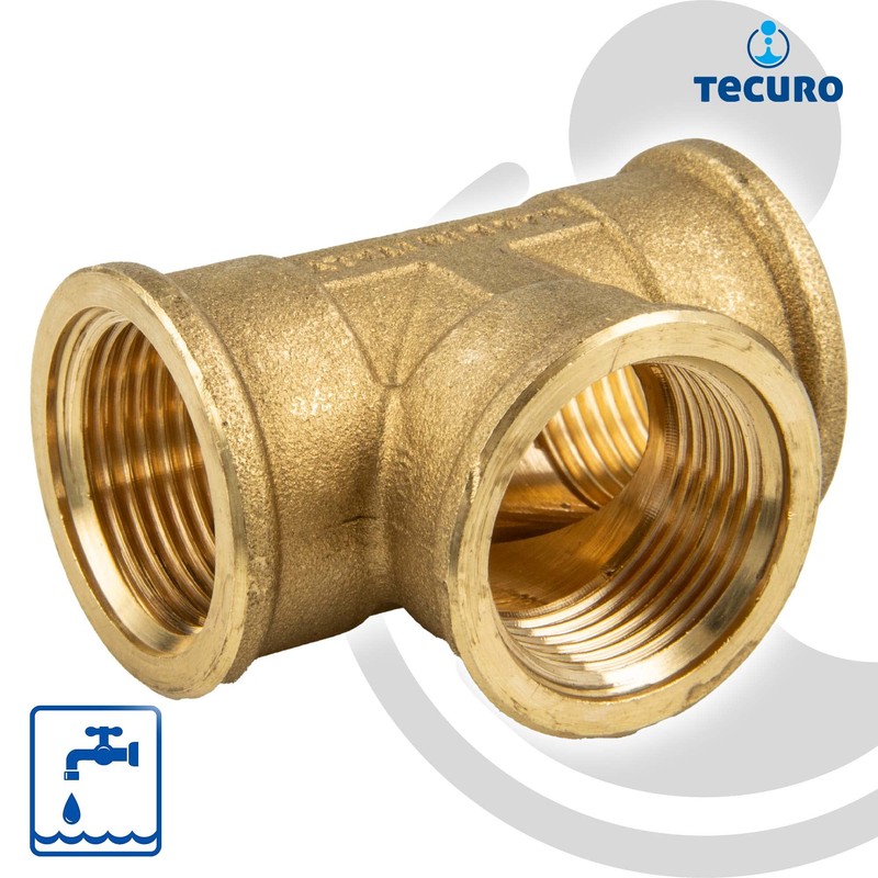 tecuro T-piece on all sides internal thread Rp 1/2 inch,