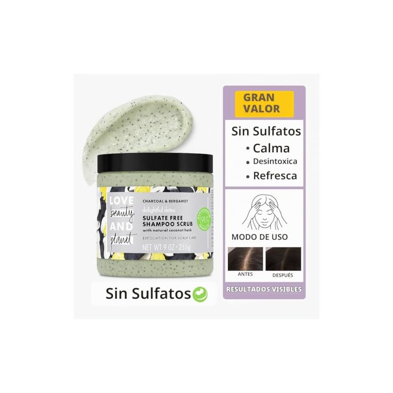 Love Beauty and Planet- Champ? Exfoliante de Carb?n Detox