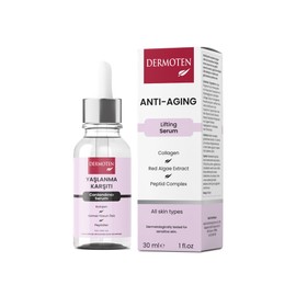 DERMOTEN Anti Aging Serum for Face, Reduces Wrinkles and Fine Lines, Glycolic Acid, Collagen, Firming and Moisturising Formula, Youthful Shine for All Skin Types, Dropper Bottle
