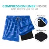APTRO Mens Swim Trunks with Compression Liner 2 in 1