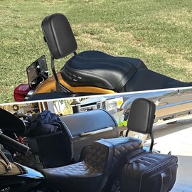 DSISIMO Passenger Upright Backrest Sissy Bar With Backrest Pad Docking Hardware Kit Compatible With For 2018-2024 Harley Softail FLSL FXST Heritage Classic FLHC FLHCS Deluxe FLDE Street Bob FXBB