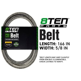 8TEN Belt with Kevlar for Scag Freedom Z Patriot SFZ61 SPZ61H 484031 Toro TimeCutter Titan ZX4800 XS4850 133-7075 166 x 5/8
