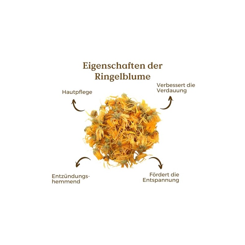 Organic Marigold Blossoms Whole 100 g Loose | Mariengold Tea