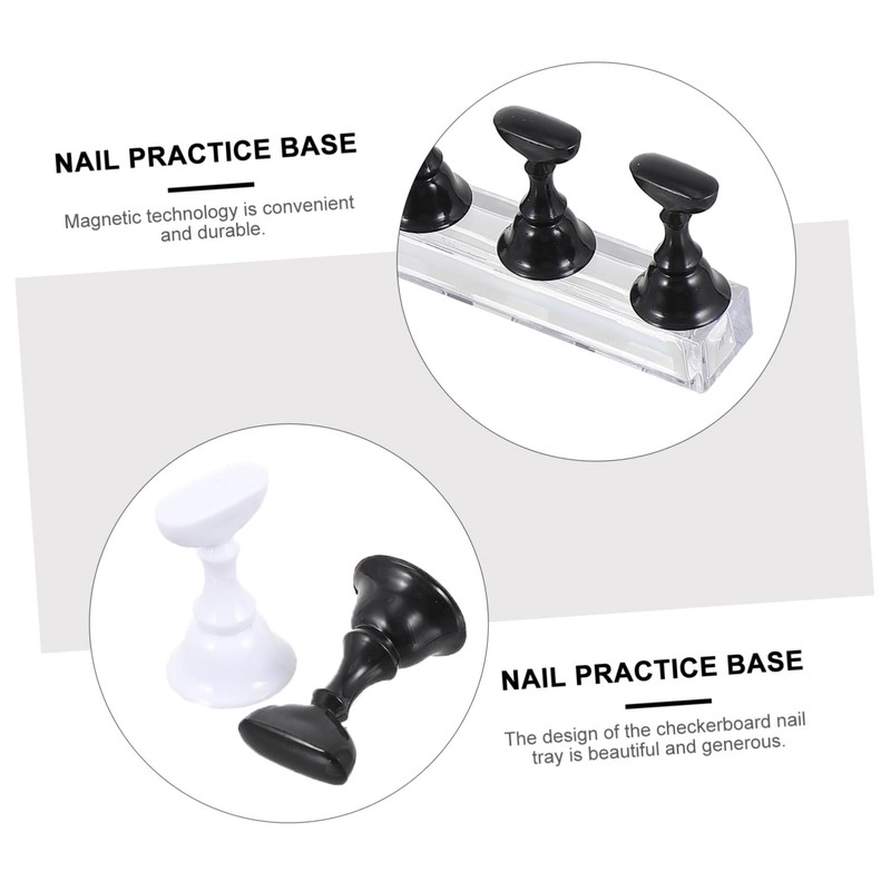 WOONEKY 2sets Nail Art Tool Set Manicure Practice Rack Magnetic