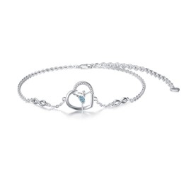 Ballerina Bracelet 925 Sterling Silver Ballet Dancer Jewelry with Blue Crystals from Austria, Ballet Themed Dancer Gifts for Women