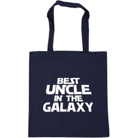 Hippowarehouse Best Uncle in the Galaxy Tote Shopping Gym Beach Bag 42cm x38cm, 10 litres