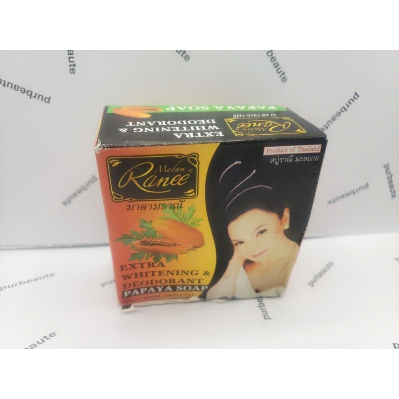 Madam Ranee Extra Whitening & Doedorant Papaya Soap 160G.