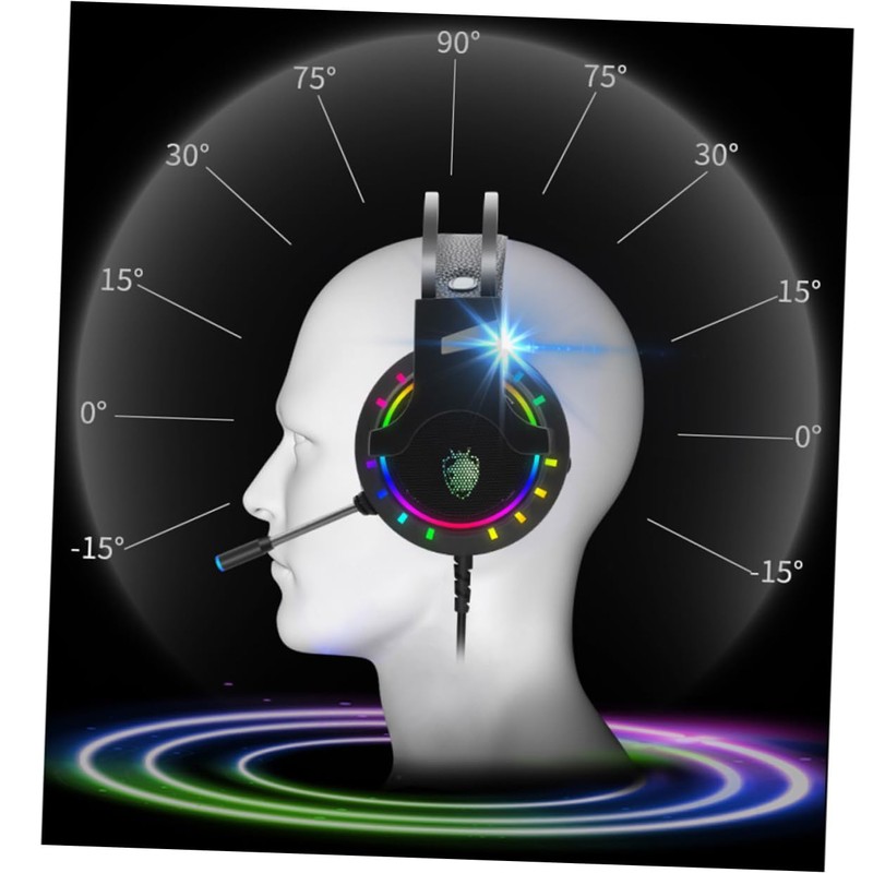TEHAUX RGB Wired Gaming Headset with Microphone USB Single Plug