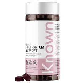 Postpartum Support Gummies by Known Nutrition | Natural Support After Pregnancy | Delicious Natural Mixed Berry Flavour | 60 Two-a-Day Vegan Vitamin Gummies (Three Month’s Supply)