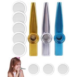 TPZORJX Metall Kazoos,3 Stück kazoos,Kazoo Instrument, mit 8 Austauschbaren Membran, Nasenflöte, Geeignet für Kinder, Erwachsene und Musikanfänger, Kazoo Bunt fur Kinder Party Favors Geschenke