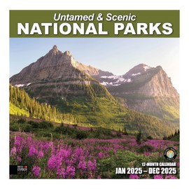 RED EMBER Select Untamed & Scenic National Parks 2025 Hangable Monthly Wall Calendar | 12" x 24" Open | Thick & Sturdy Paper | Giftable